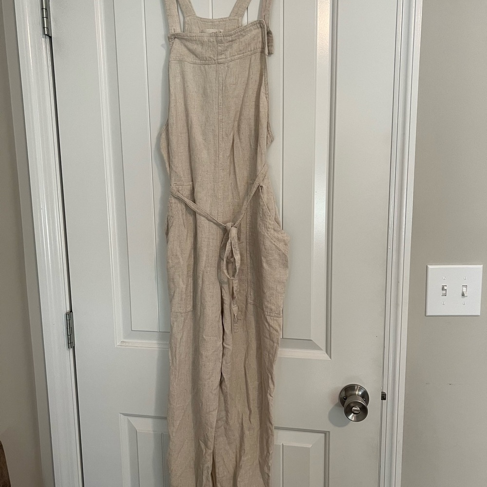 Universal Thread Cream Linen Jumpsuit